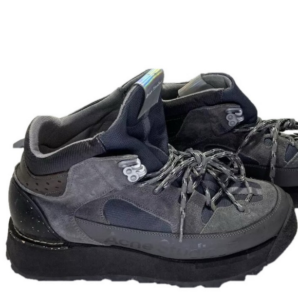NEW ACNE STUDIOS Trekking Platform Mens Size 9 Mid Top Grey Comfort Suede Boot - Picture 1 of 12